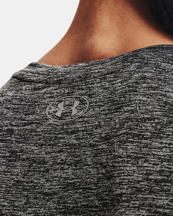 Women's UA Tech™ Twist Logo Short Sleeve, Gray, pdpMainDesktop image number 3